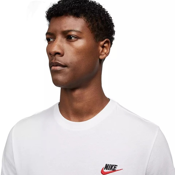 Nike Men’s Sportswear Club White Short Sleeve Tee with Embroidered Logo Size 3XL - Picture 3 of 3